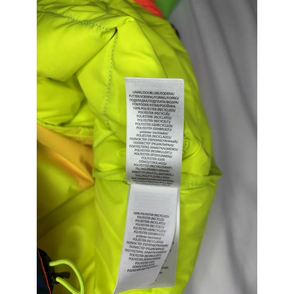 Polo Ralph Lauren Performance Hooded Puffer Jacket Mens‎ XL Neon Colorblock NWT